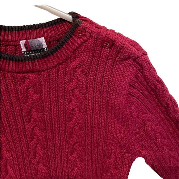 **2 for $20** Gymboree crimson red cable knit sweater size 2T - Picture 3 of 5